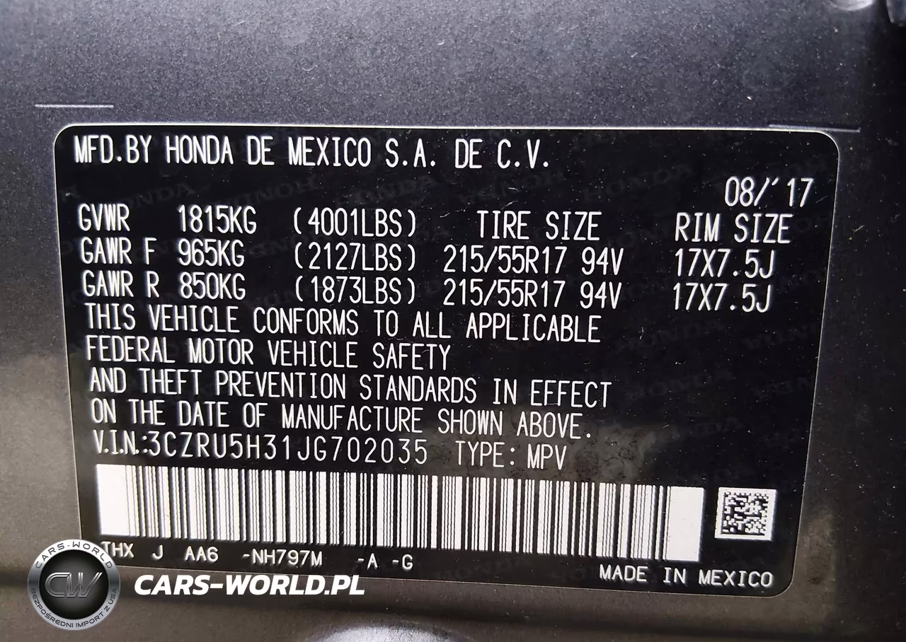 2018 Honda Hr-V Lx VIN:3CZRU5H31JG702035 - 9