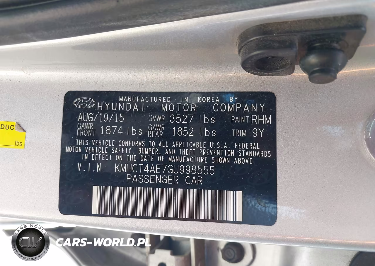 2016 Hyundai Accent Se VIN:KMHCT4AE7GU998555 - 9