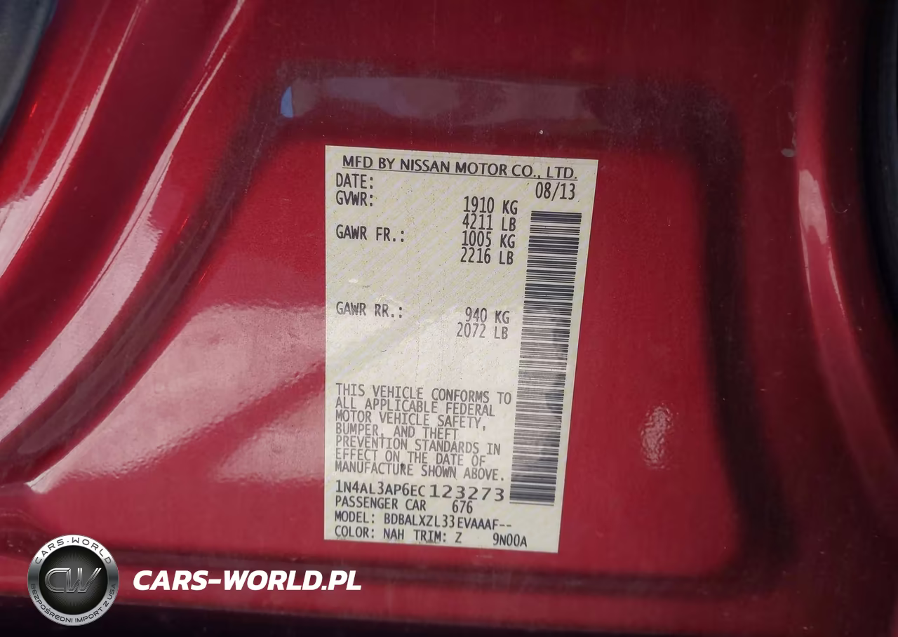 2014 Nissan Altima 2.5 Sl VIN:1N4AL3AP6EC123273 - 9