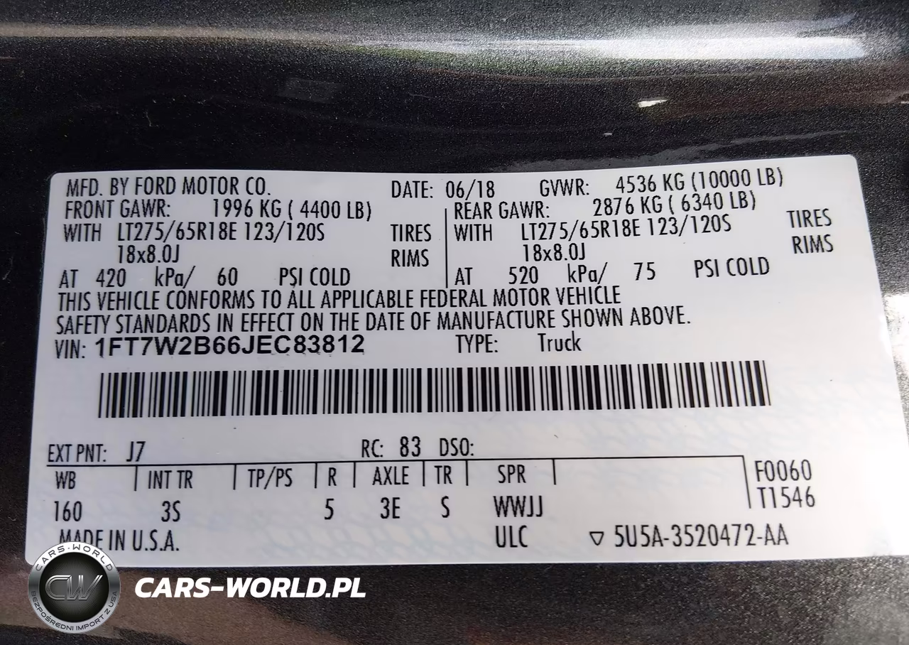 2018 Ford F-250 Xlt VIN:1FT7W2B66JEC83812 - 9