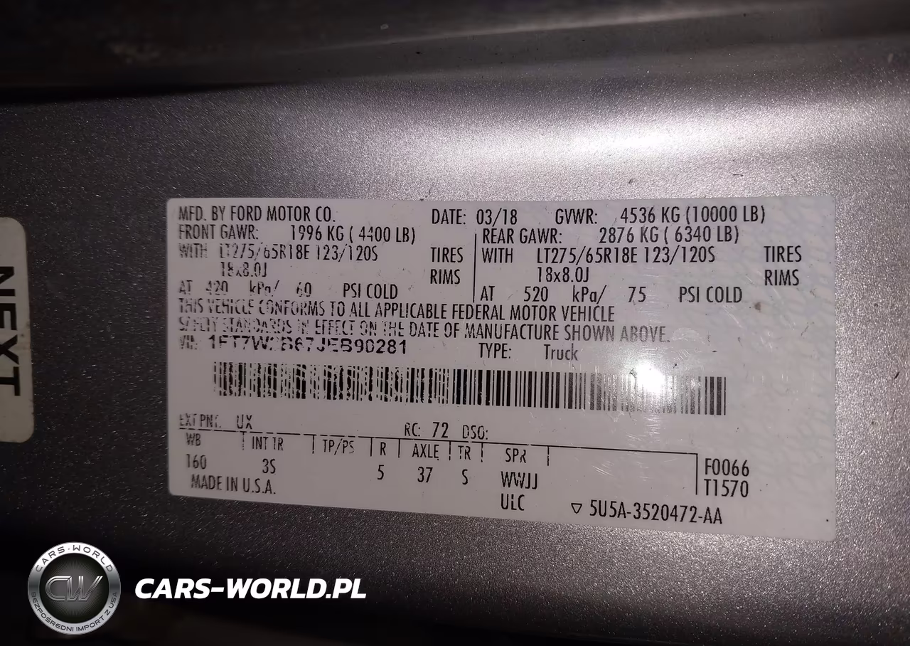 2018 Ford F-250 Xlt VIN:1FT7W2B67JEB90281 - 9