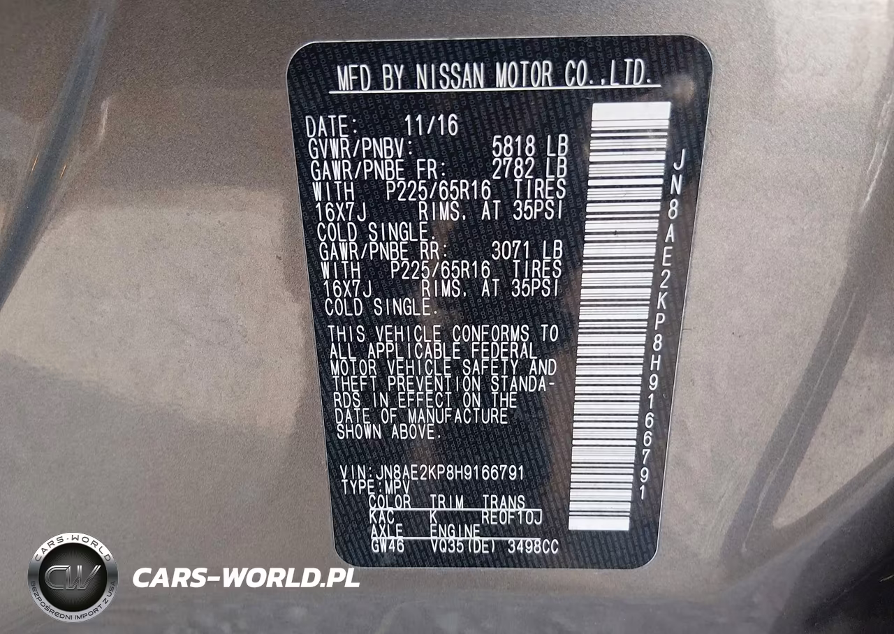 2017 Nissan Quest Sv VIN:JN8AE2KP8H9166791 - 9