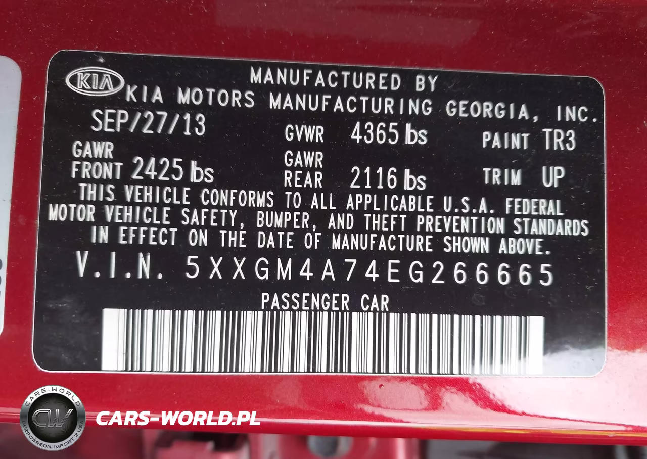 2014 Kia Optima Lx VIN:5XXGM4A74EG266665 - 9