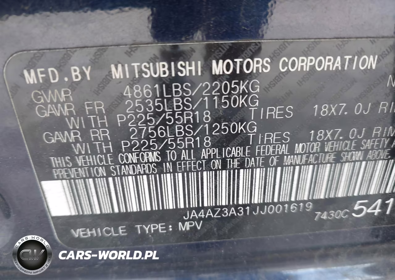2018 Mitsubishi Outlander Sel VIN:JA4AZ3A31JJ001619 - 9