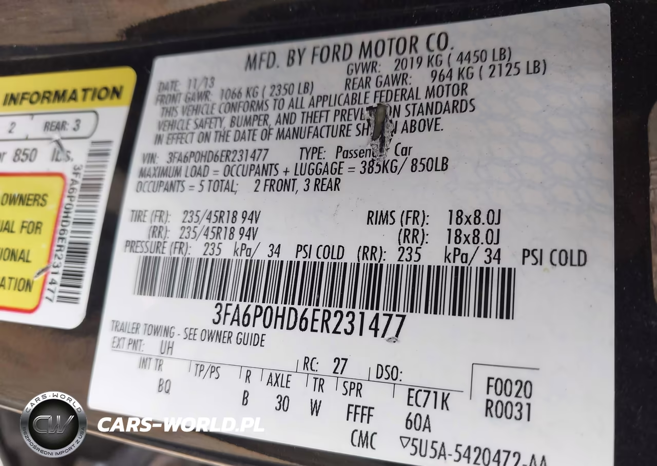 2014 Ford Fusion Se VIN:3FA6P0HD6ER231477 - 9