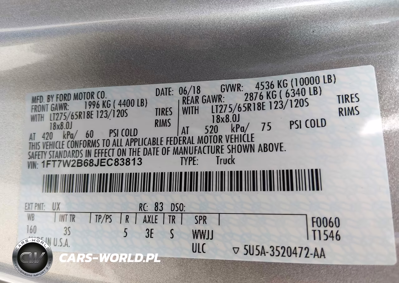 2018 Ford F-250 Xlt VIN:1FT7W2B68JEC83813 - 9