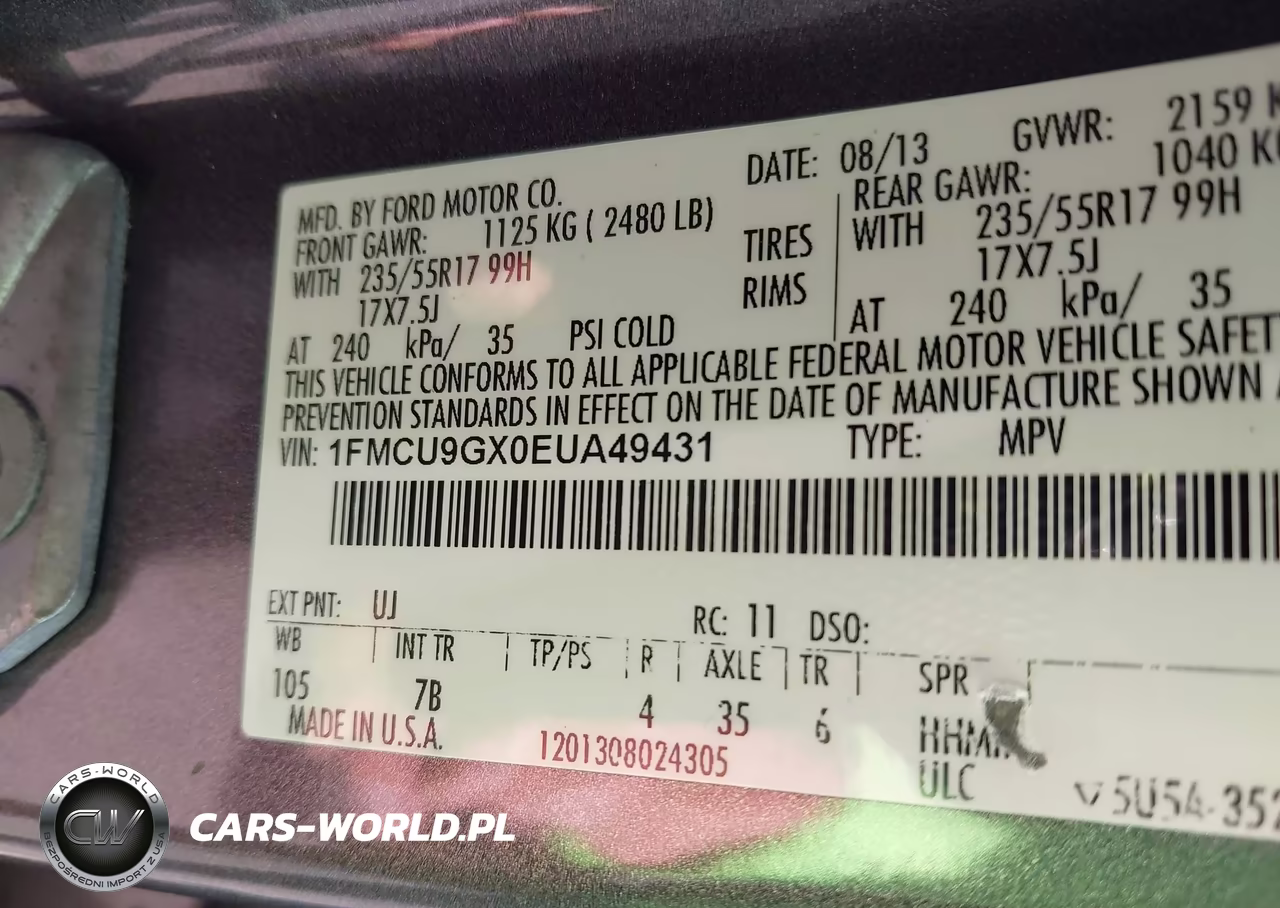 2014 Ford Escape Se VIN:1FMCU9GX0EUA49431 - 9