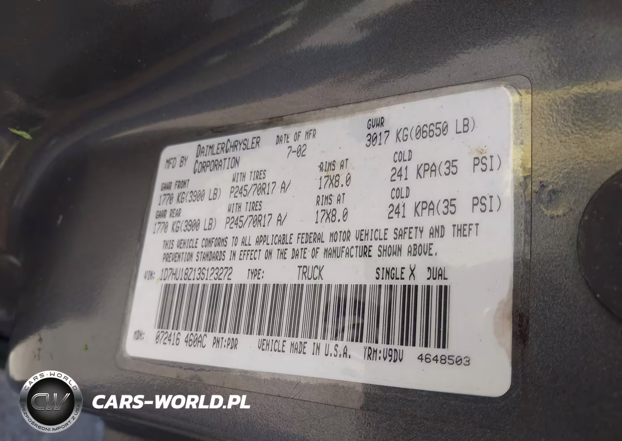 2003 Dodge Ram 1500 Slt-Laramie-St VIN:1D7HU18Z13S123272 - 9