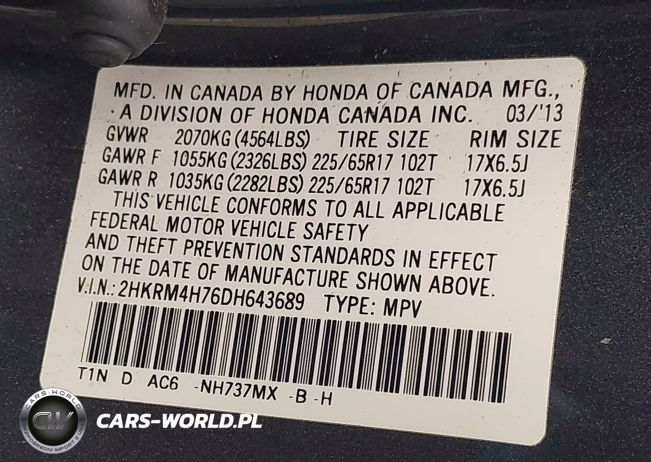 2013 Honda Cr-V Ex-L VIN:2HKRM4H76DH643689 - 9