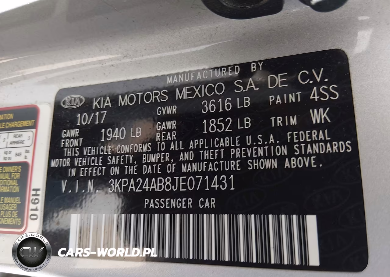 2018 Kia Rio Lx VIN:3KPA24AB8JE071431 - 9