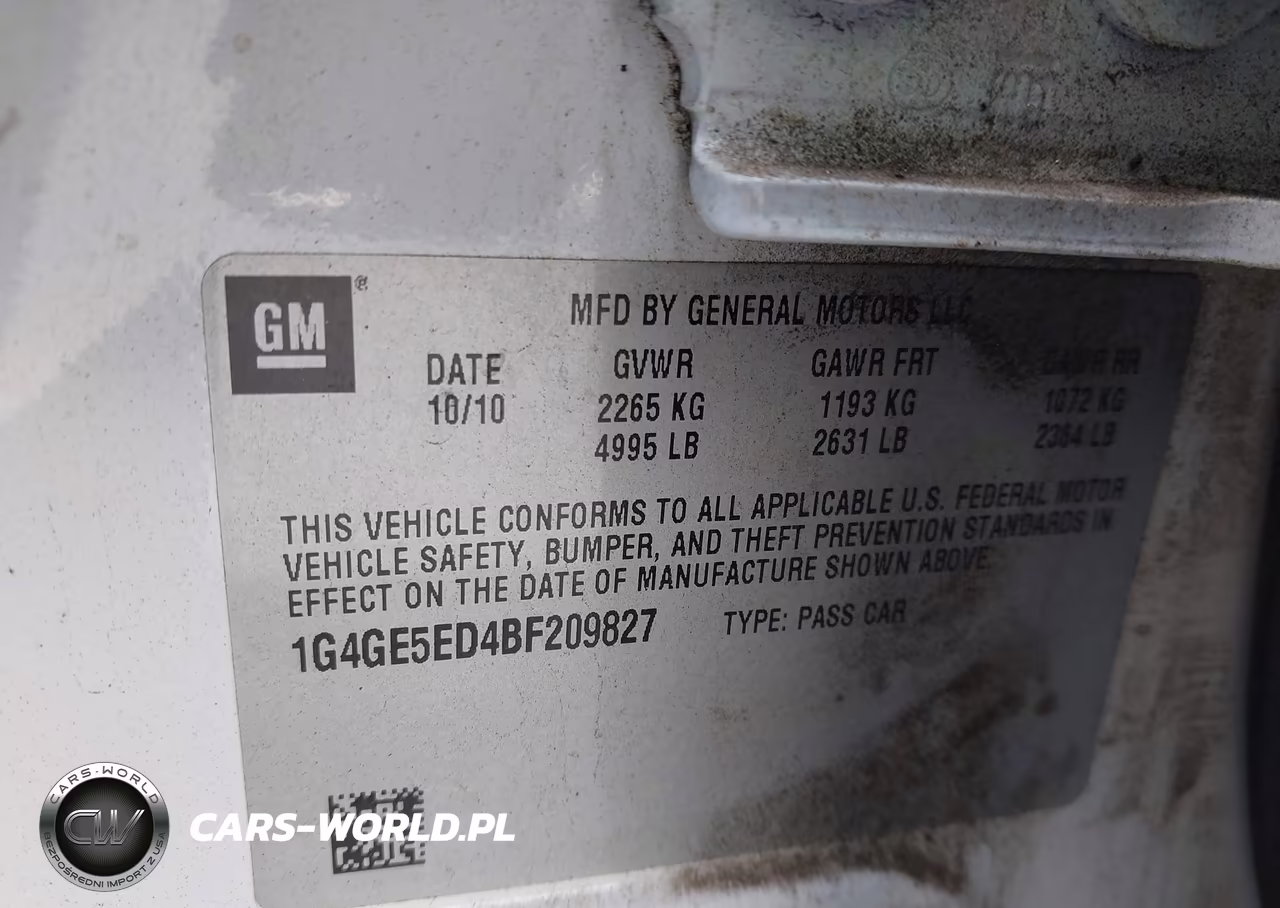 2011 Buick Lacrosse Cxs VIN:1G4GE5ED4BF209827 - 9