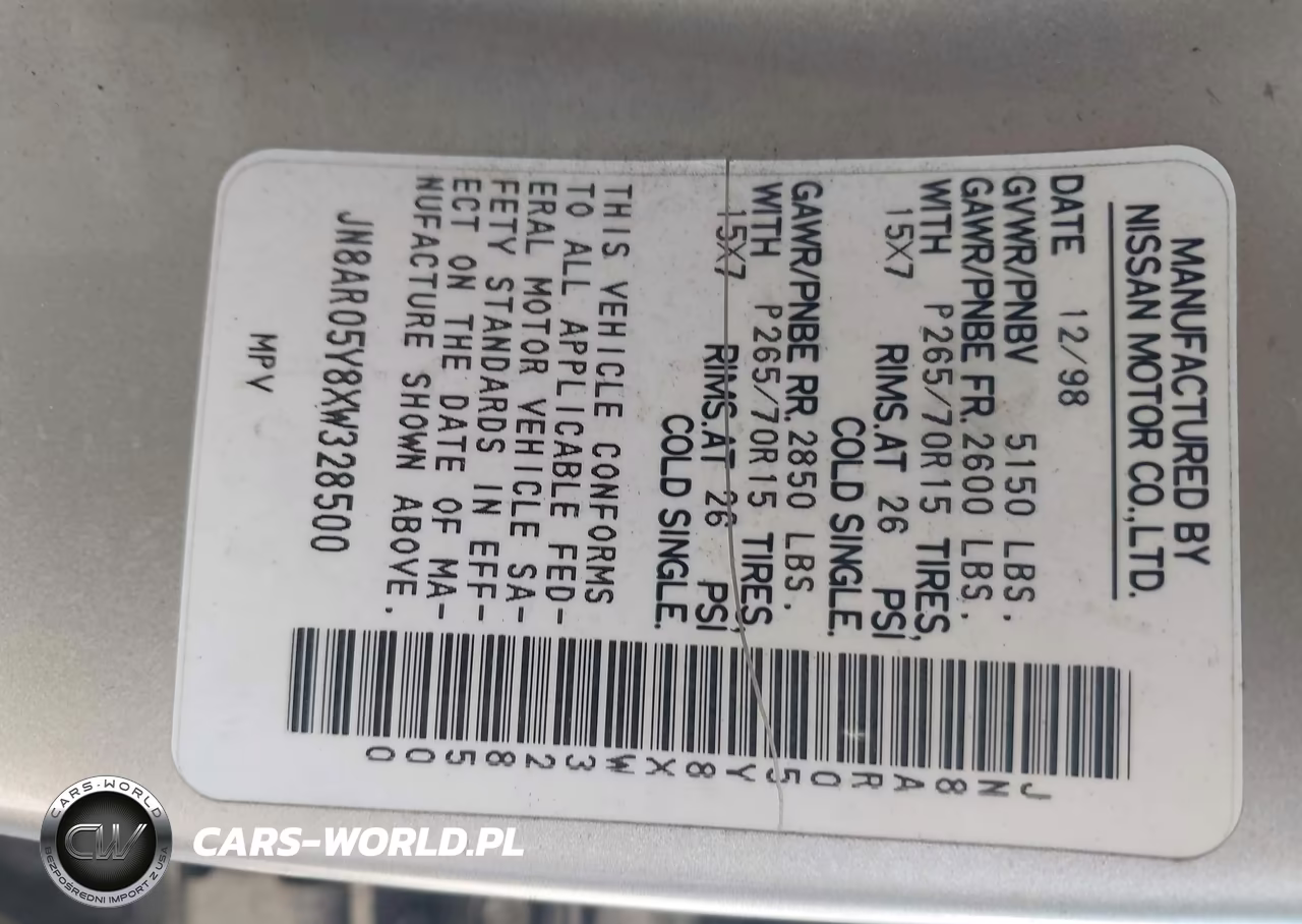 1999 Nissan Pathfinder Le-Se-Xe VIN:JN8AR05Y8XW328500 - 9