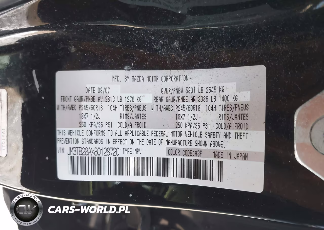 2008 Mazda Cx-9 Touring VIN:JM3TB28AX80128720 - 9
