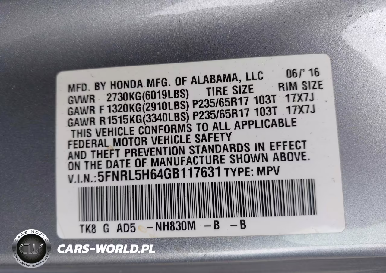 2016 Honda Odyssey Ex-L VIN:5FNRL5H64GB117631 - 9