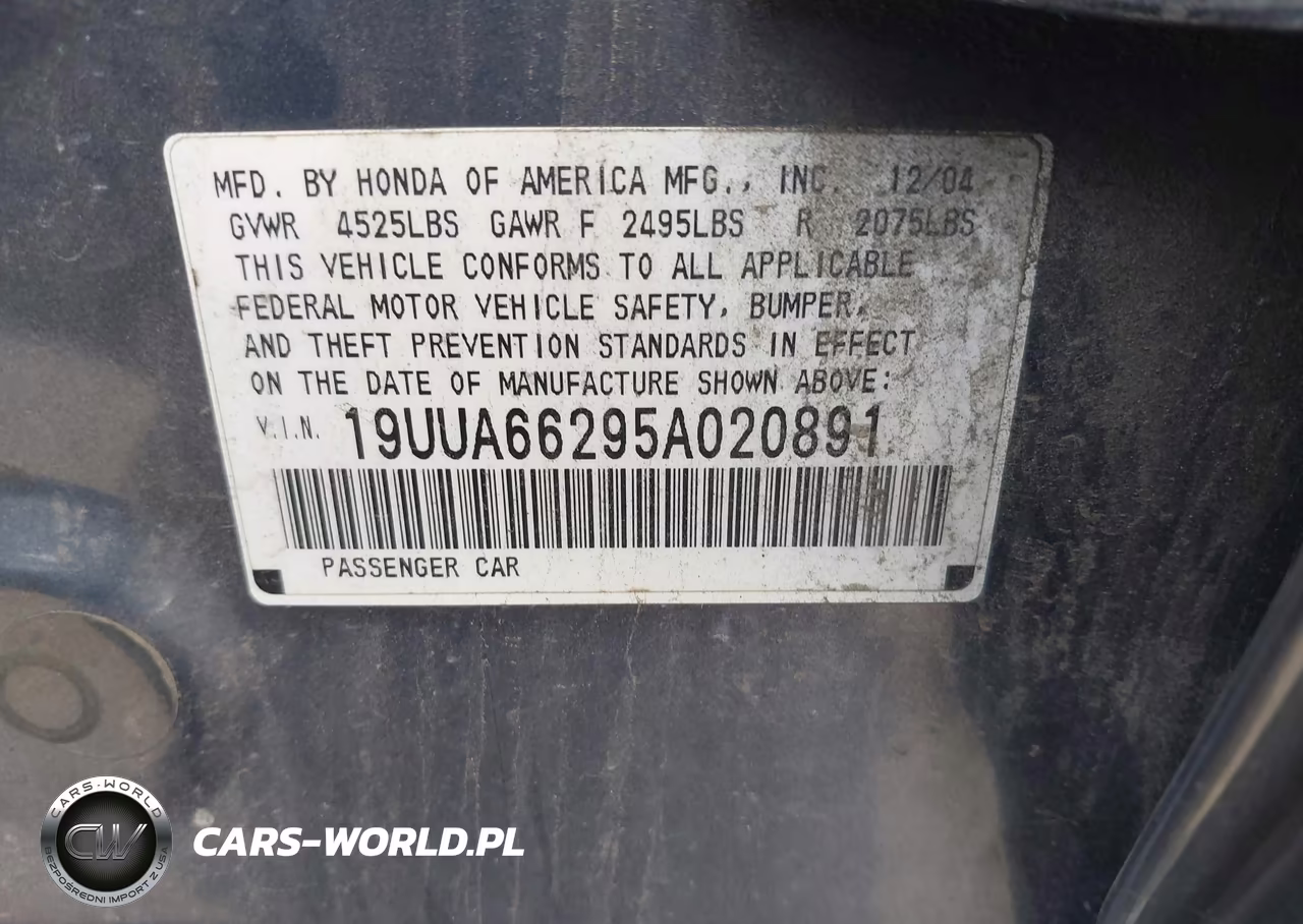 2005 Acura Tl VIN:19UUA66295A020891 - 9
