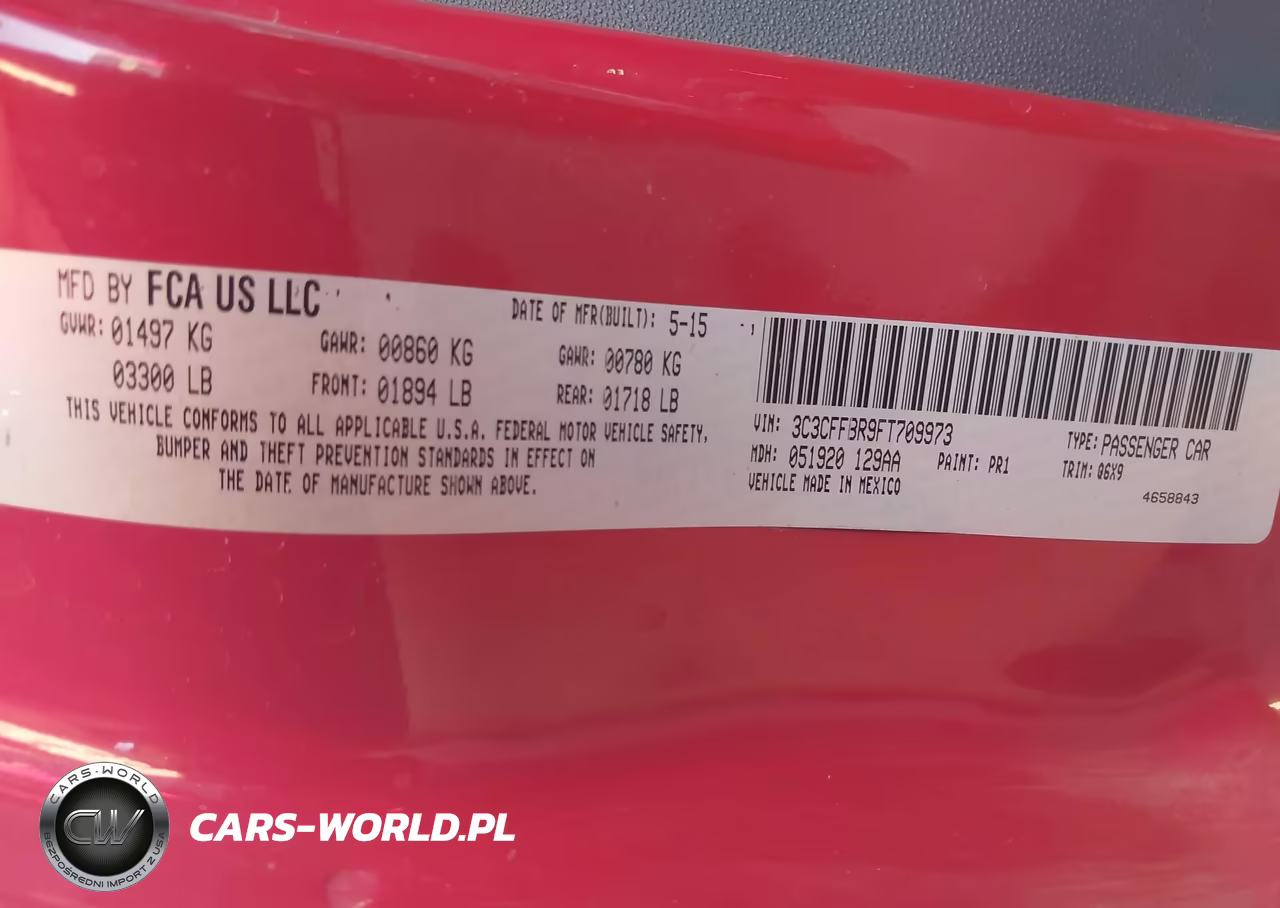2015 Fiat 500 Sport VIN:3C3CFFBR9FT709973 - 9