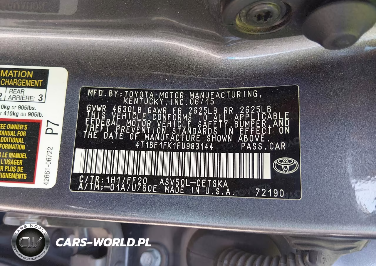 2015 Toyota Camry Se VIN:4T1BF1FK1FU983144 - 9