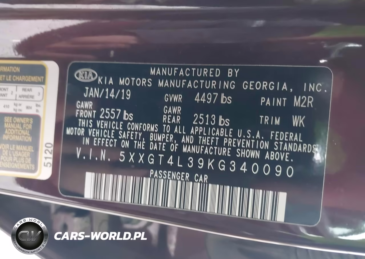 2019 Kia Optima Lx VIN:5XXGT4L39KG340090 - 9