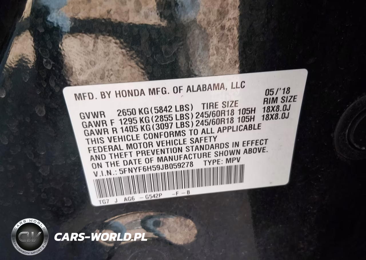 2018 Honda Pilot Ex-L VIN:5FNYF6H59JB059278 - 9