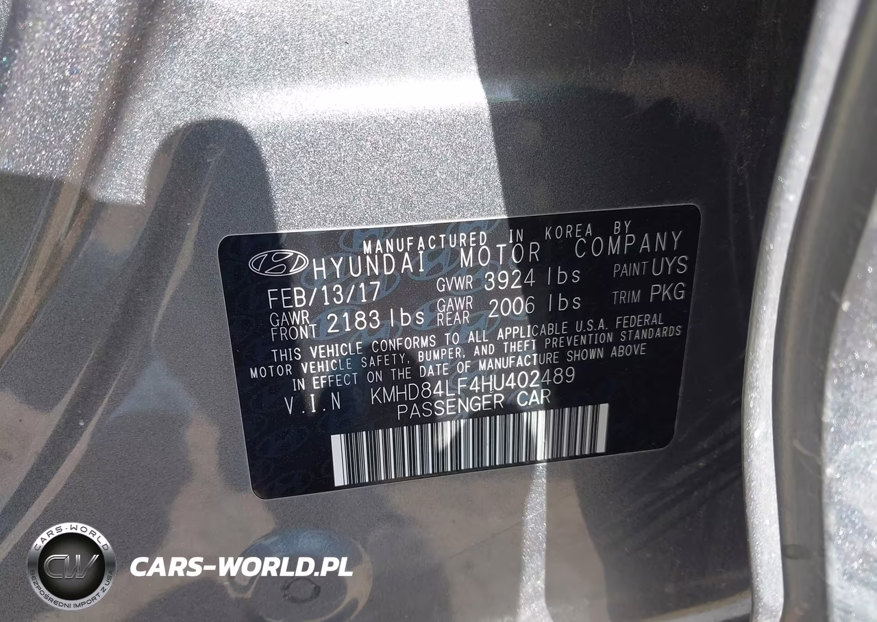 2017 Hyundai Elantra Se VIN:KMHD84LF4HU402489 - 9