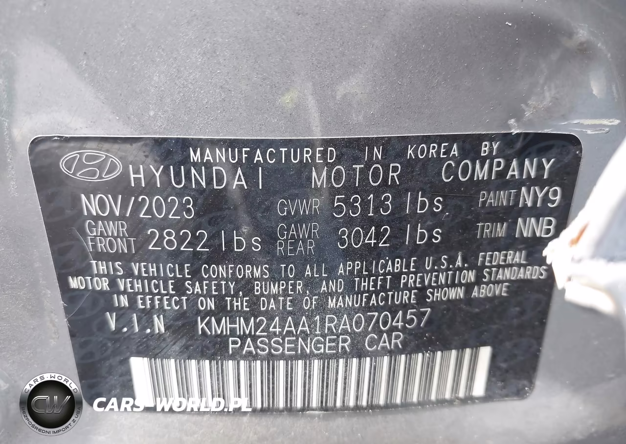 2024 Hyundai Ioniq 6 Se VIN:KMHM24AA1RA070457 - 9