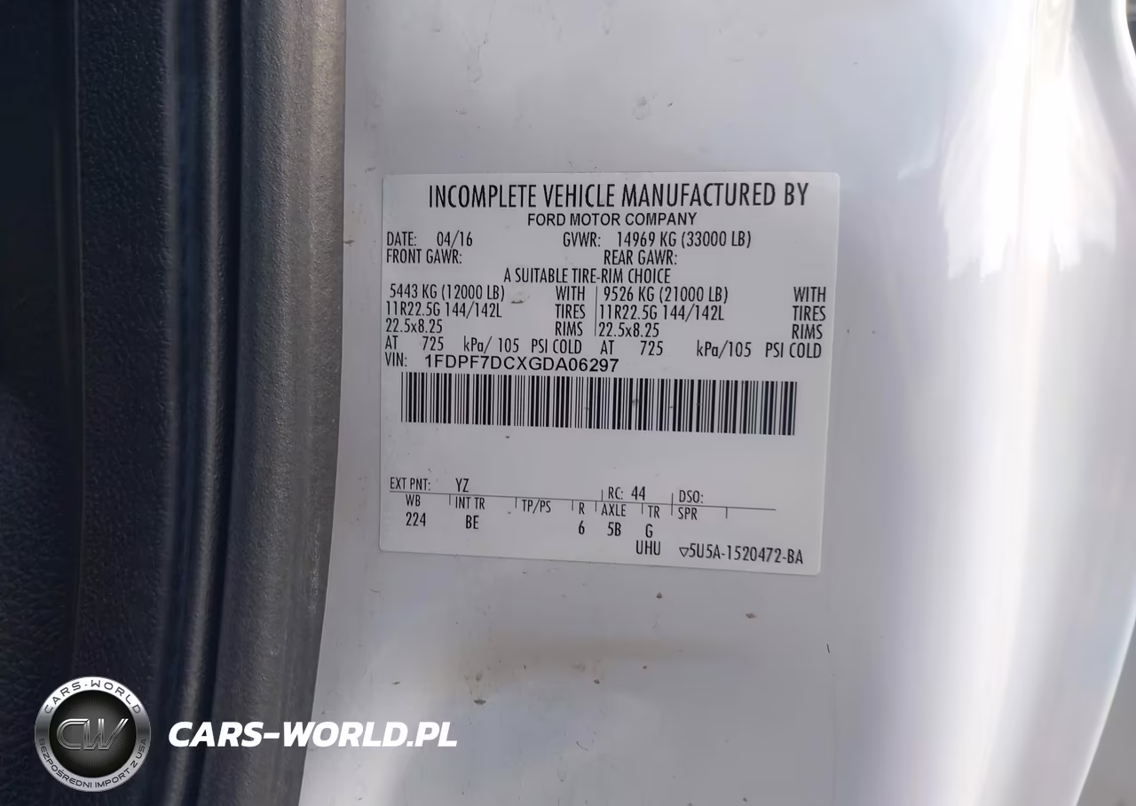 2016 Ford F-750 Diesel VIN:1FDPF7DCXGDA06297 - 8