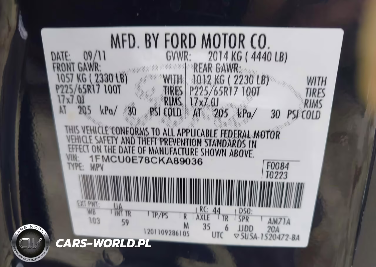 2012 Ford Escape Limited VIN:1FMCU0E78CKA89036 - 9