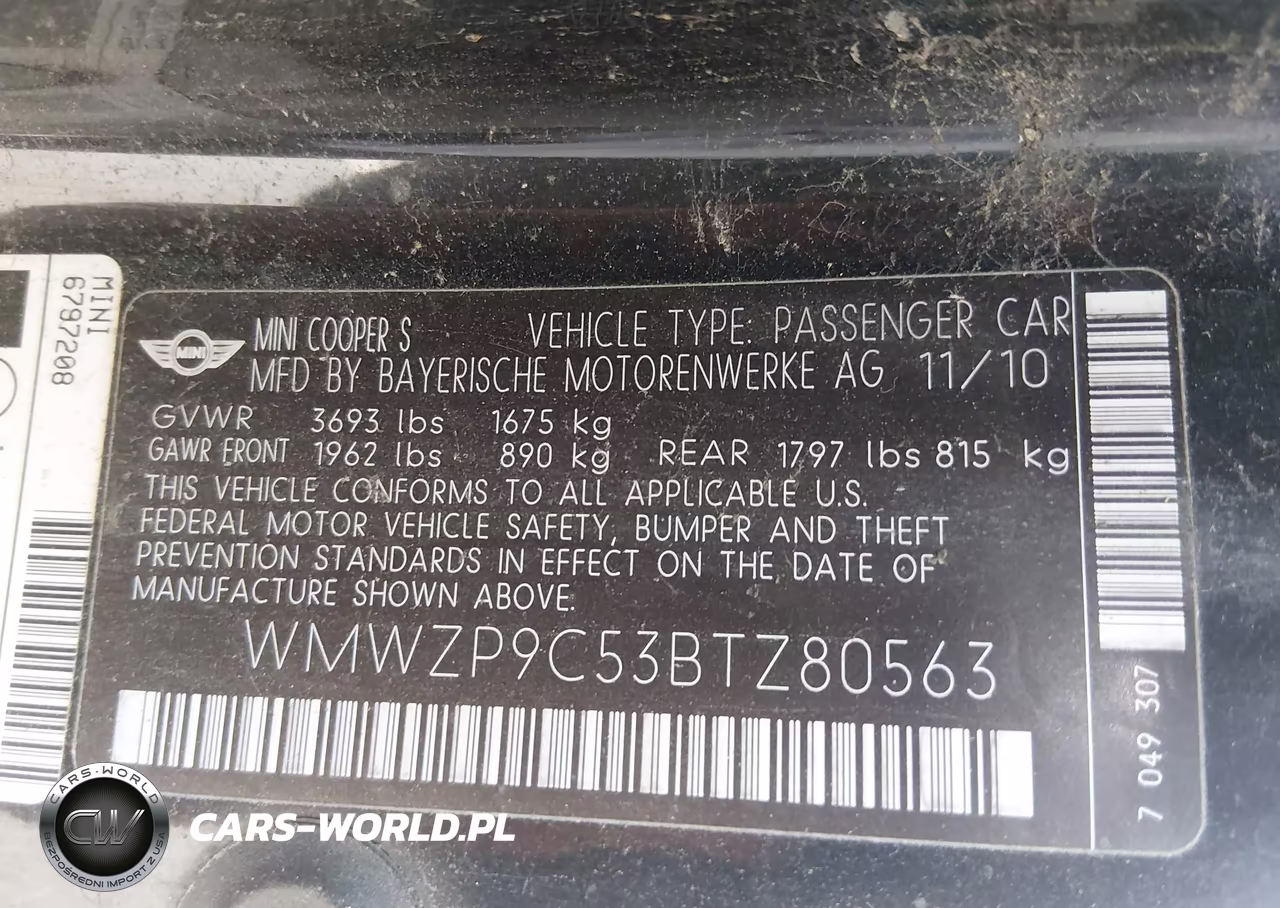 2011 Mini John Cooper Works VIN:WMWZP9C53BTZ80563 - 9