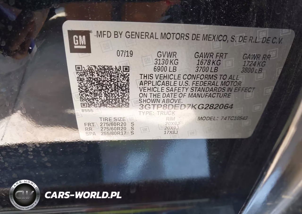 2019 GMC Sierra 1500 Slt VIN:3GTP8DED7KG282064 - 9