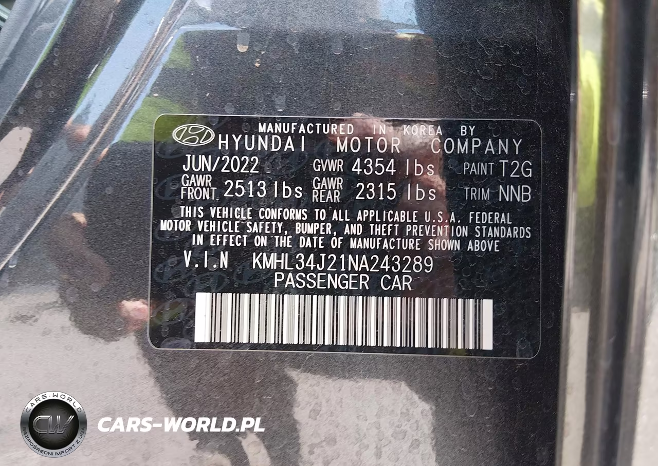 2022 Hyundai Sonata Limited VIN:KMHL34J21NA243289 - 9