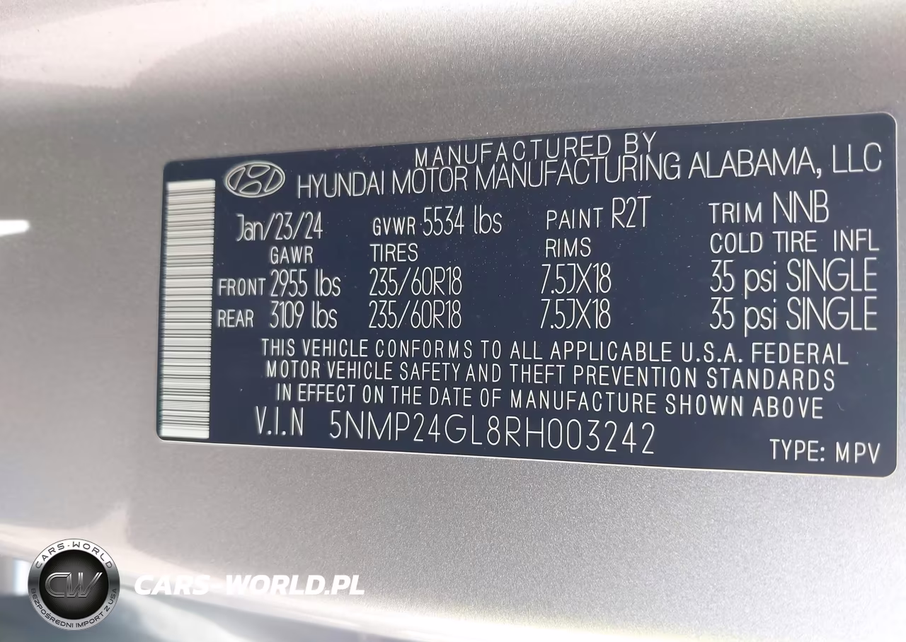 2024 Hyundai Santa Fe Sel VIN:5NMP24GL8RH003242 - 9