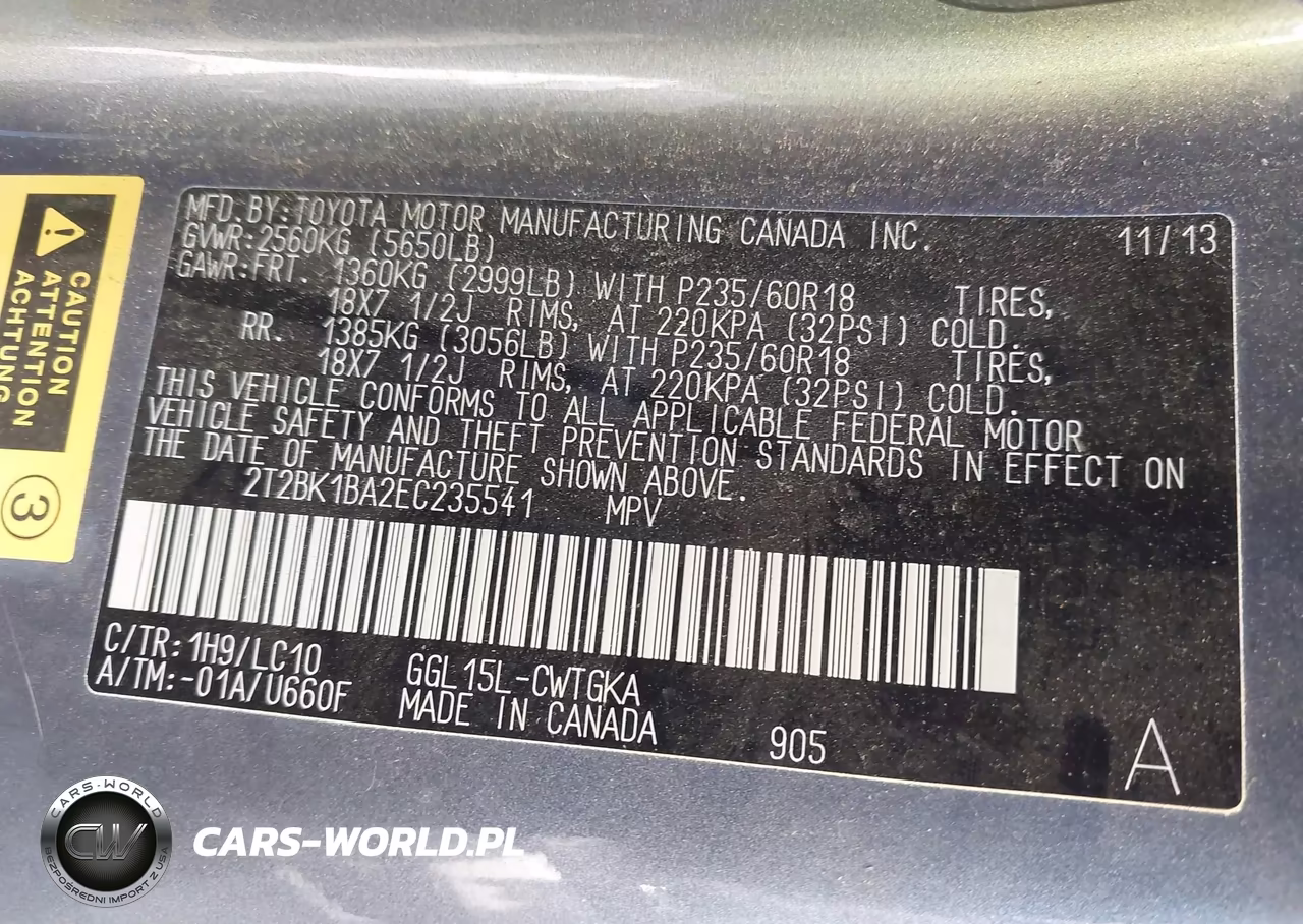 2014 Lexus Rx 350 VIN:2T2BK1BA2EC235541 - 9
