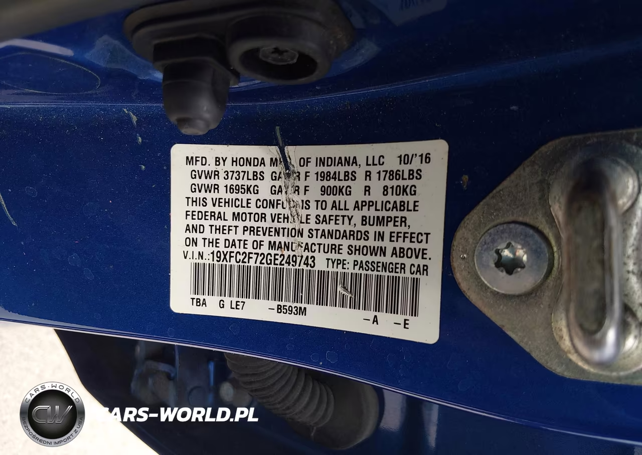 2016 Honda Civic Ex VIN:19XFC2F72GE249743 - 9