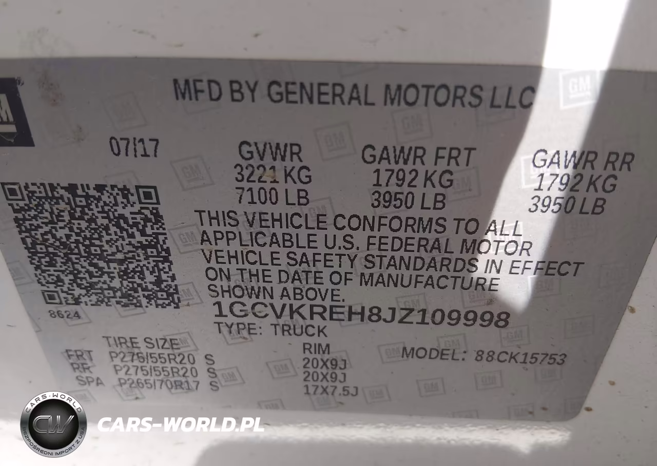 2018 Chevrolet Silverado 1500 2Lt VIN:1GCVKREH8JZ109998 - 9