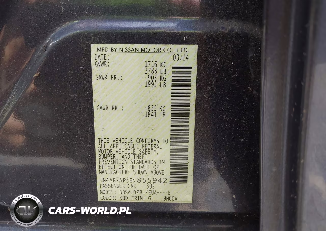 2014 Nissan Sentra Fe+ S-Fe+ Sv-S-Sl-Sr-Sv VIN:1N4AB7AP3EN855942 - 9