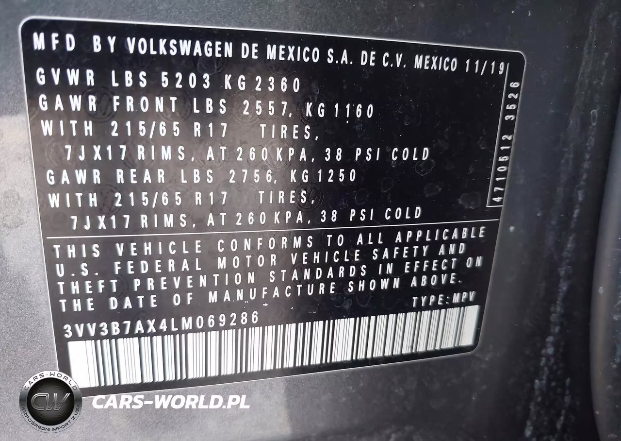 2020 Volkswagen Tiguan 2.0T Se-2.0T Se R-Line Black-2.0T Sel VIN:3VV3B7AX4LM069286 - 9