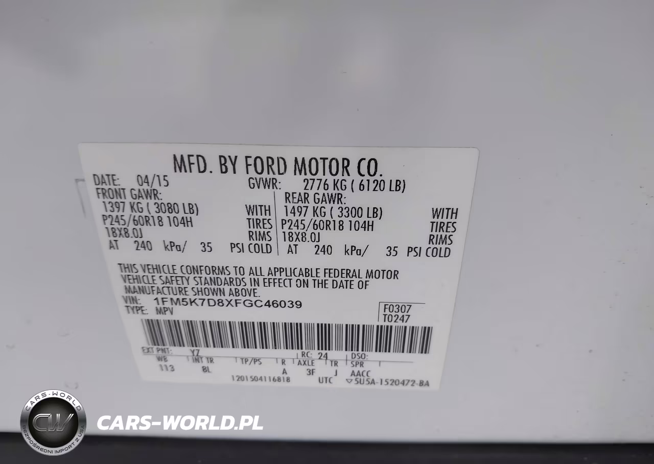 2015 Ford Explorer Xlt VIN:1FM5K7D8XFGC46039 - 9