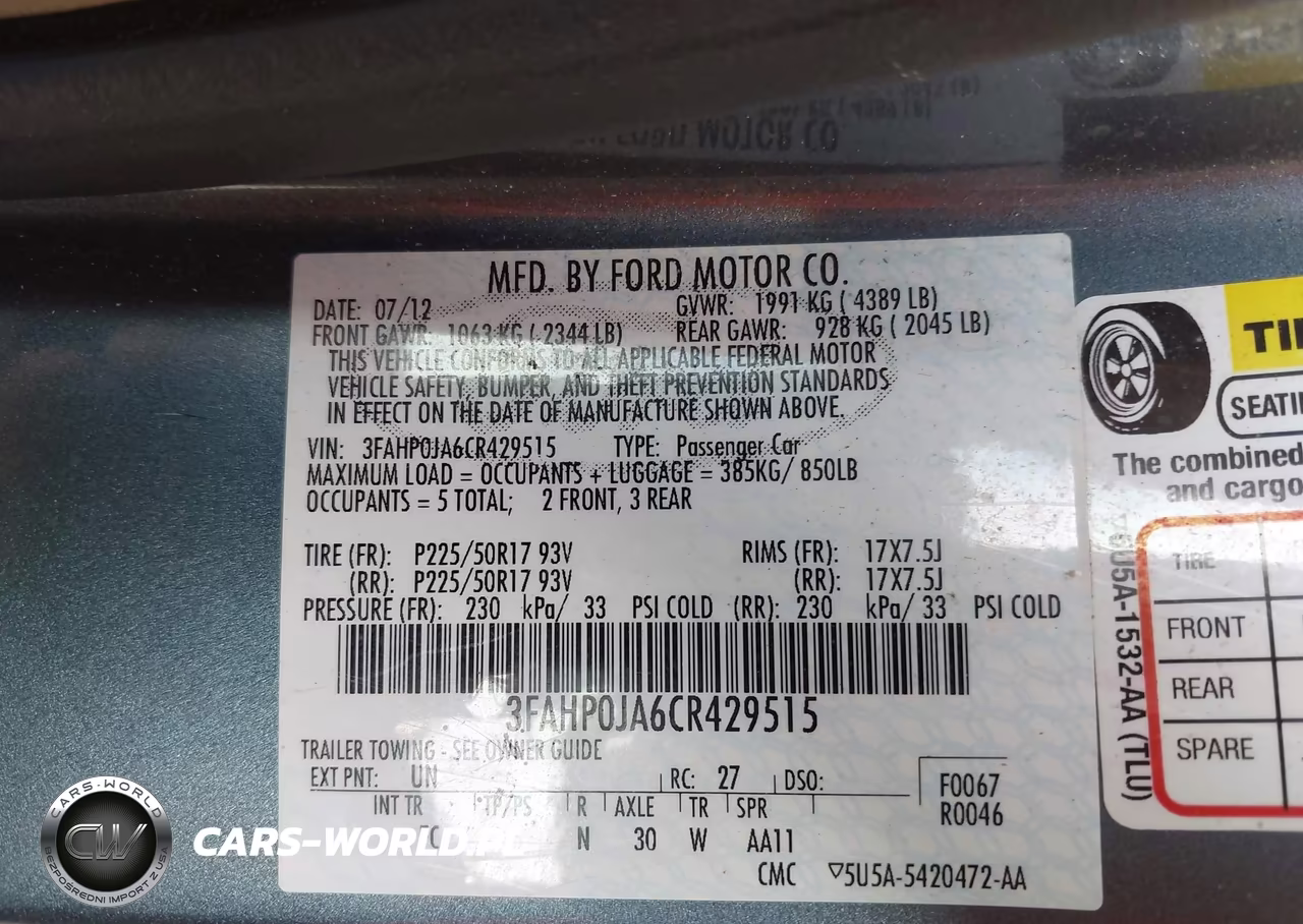 2012 Ford Fusion Sel VIN:3FAHP0JA6CR429515 - 9