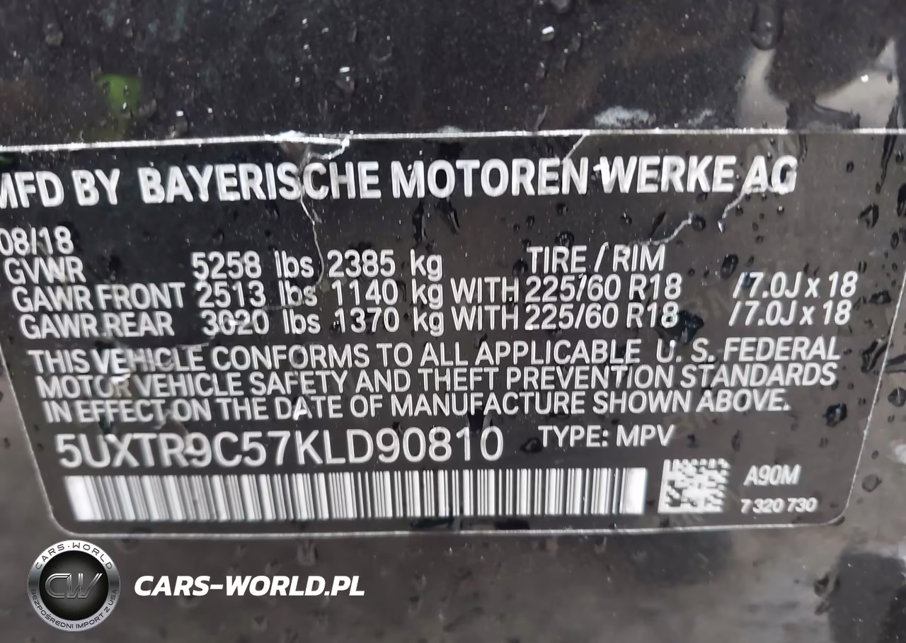 2019 BMW X3 xDrive30I VIN:5UXTR9C57KLD90810 - 9