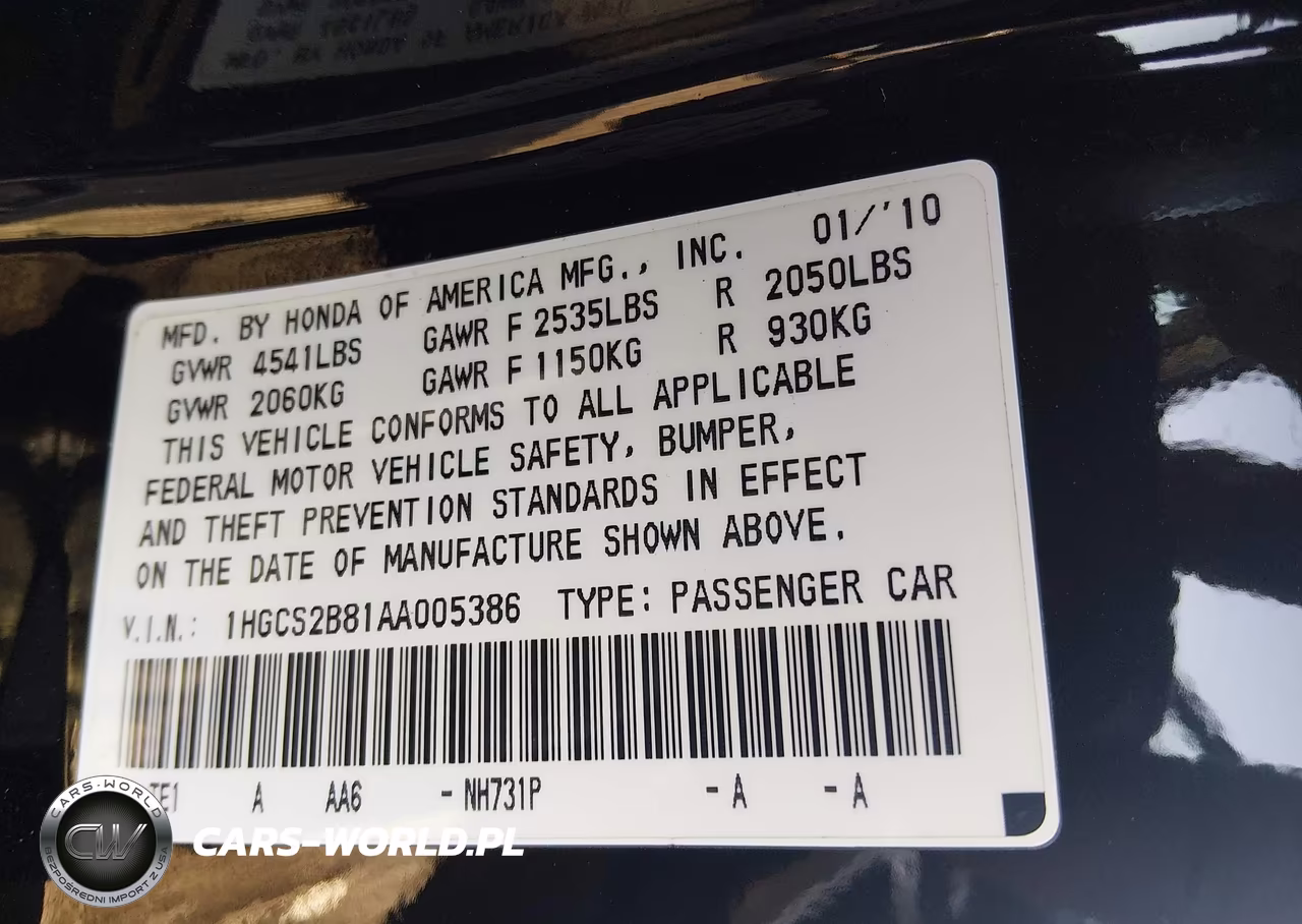 2010 Honda Accord 3.5 Ex-L VIN:1HGCS2B81AA005386 - 9