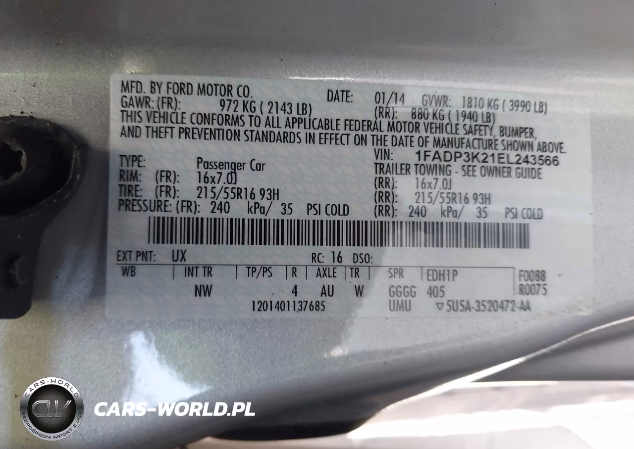 2014 Ford Focus Se VIN:1FADP3K21EL243566 - 9