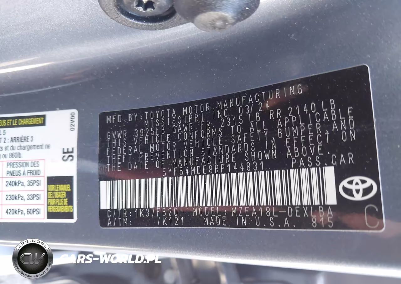 2024 Toyota Corolla Le VIN:5YFB4MDE8RP144831 - 9