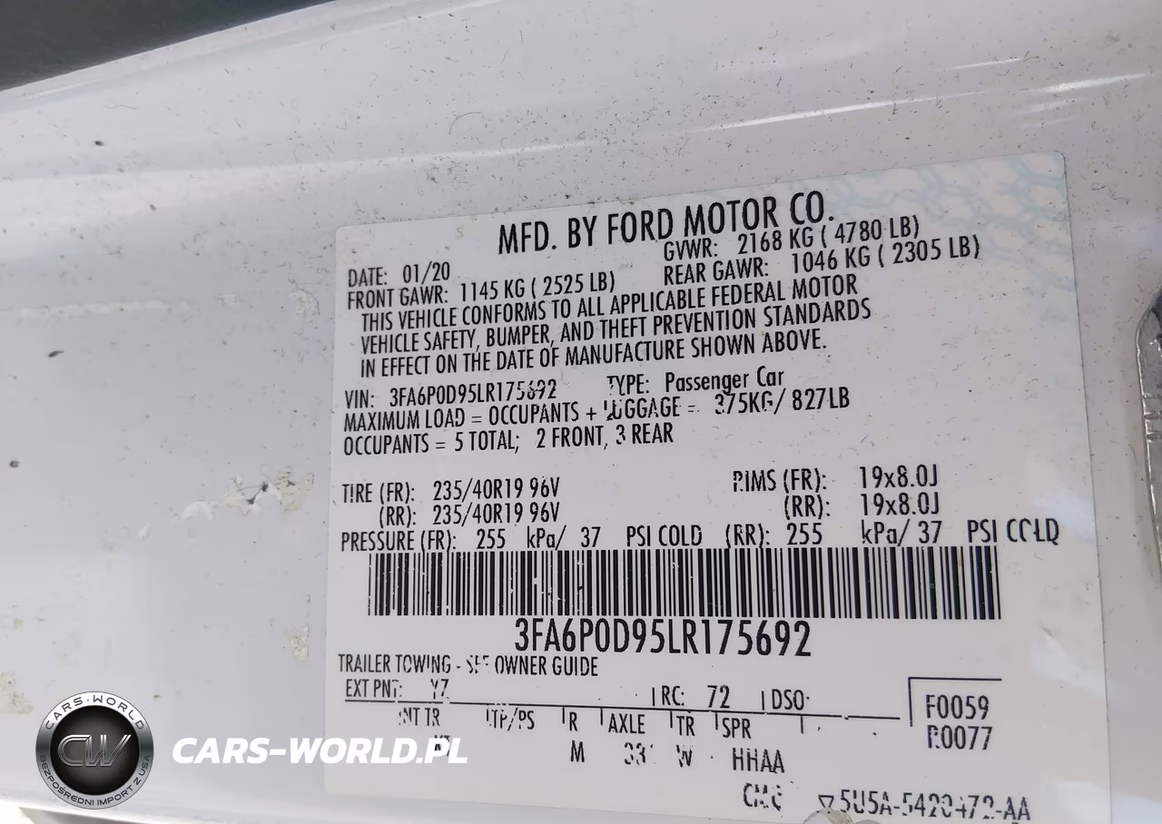 2020 Ford Fusion Titanium VIN:3FA6P0D95LR175692 - 9