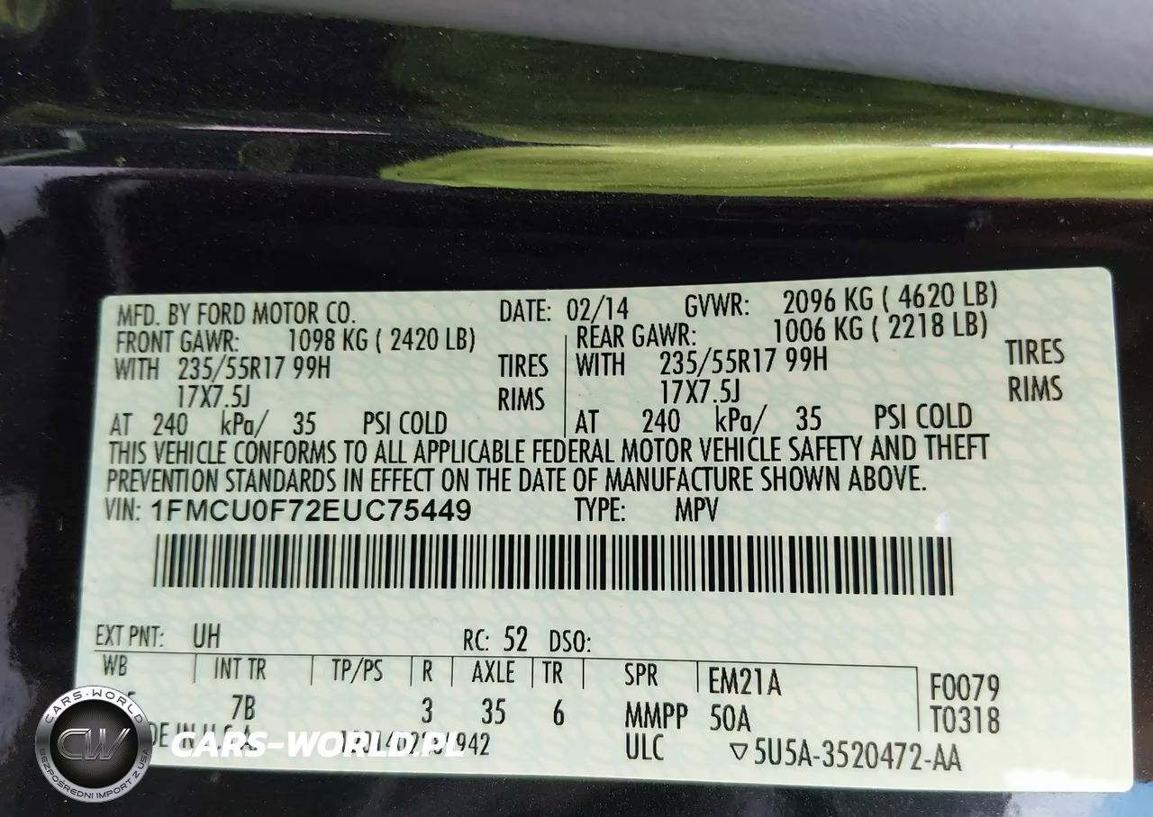 2014 Ford Escape S VIN:1FMCU0F72EUC75449 - 9