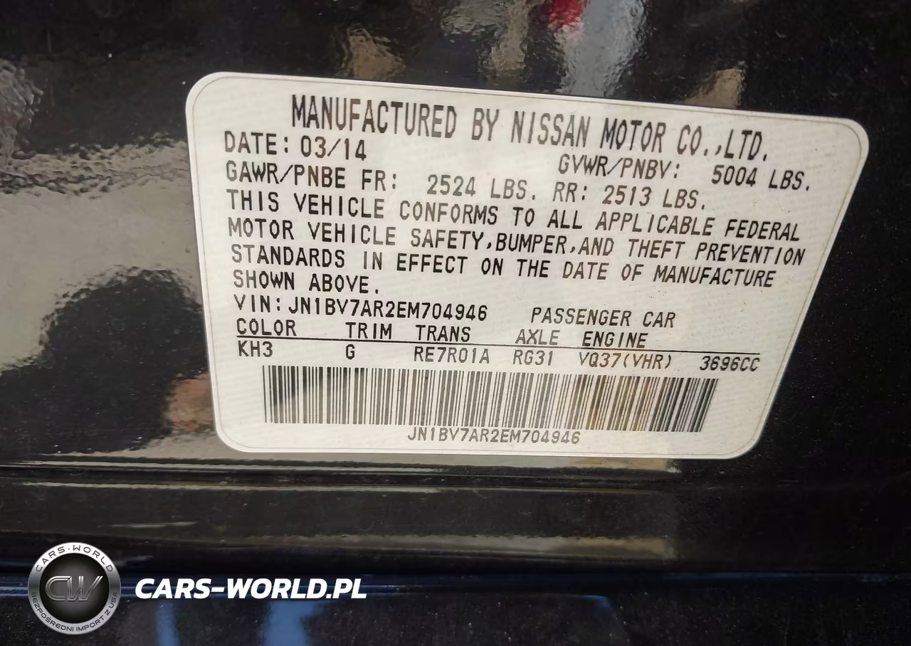 2014 Infiniti Q50 Base VIN:JN1BV7AR2EM704946 - 9