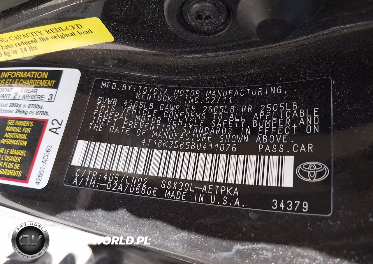 2011 Toyota Avalon Limited VIN:4T1BK3DB5BU411076 - 9