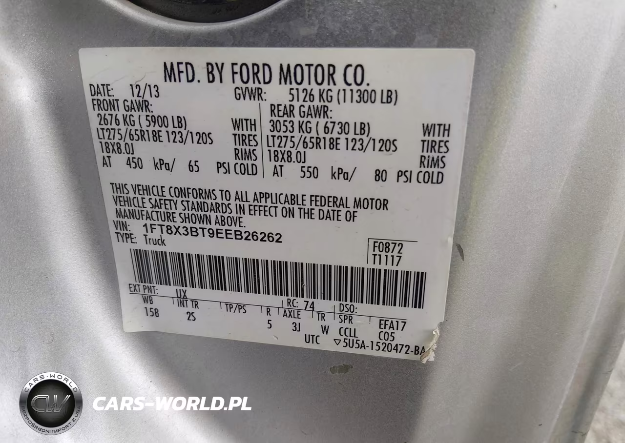 2014 Ford F-350 Xlt VIN:1FT8X3BT9EEB26262 - 8