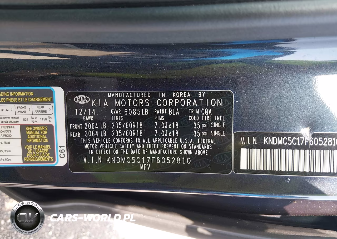 2015 Kia Sedona VIN:KNDMC5C17F6052810 - 9
