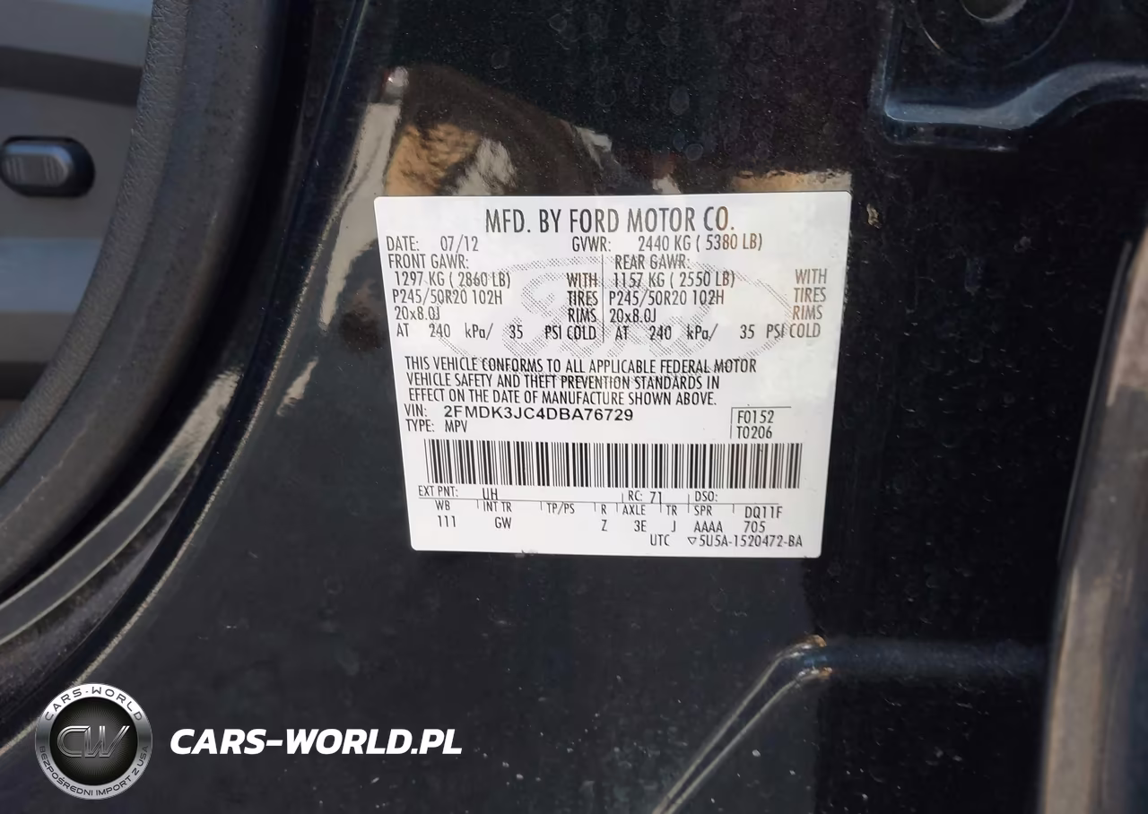 2013 Ford Edge Sel VIN:2FMDK3JC4DBA76729 - 9
