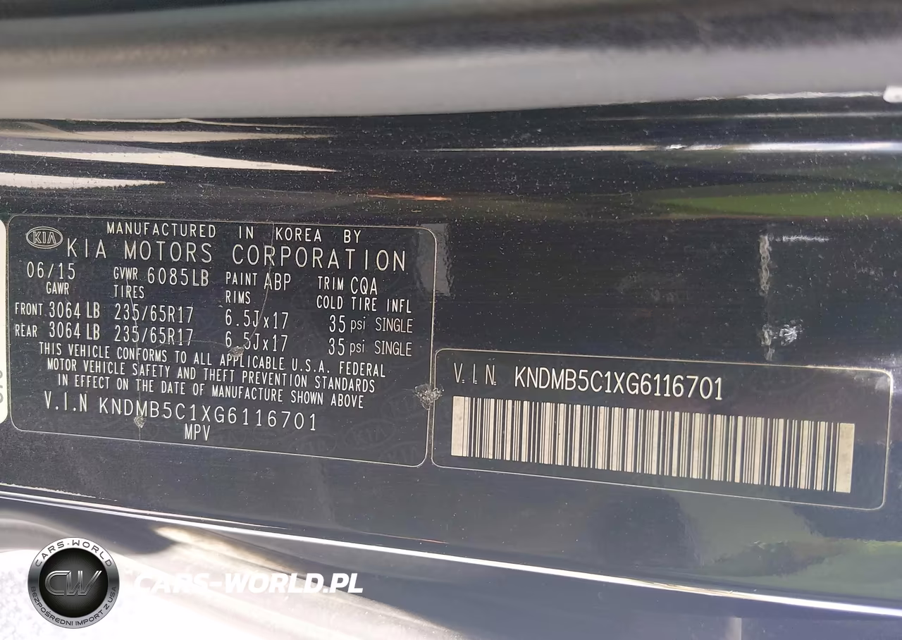2016 Kia Sedona Lx VIN:KNDMB5C1XG6116701 - 9